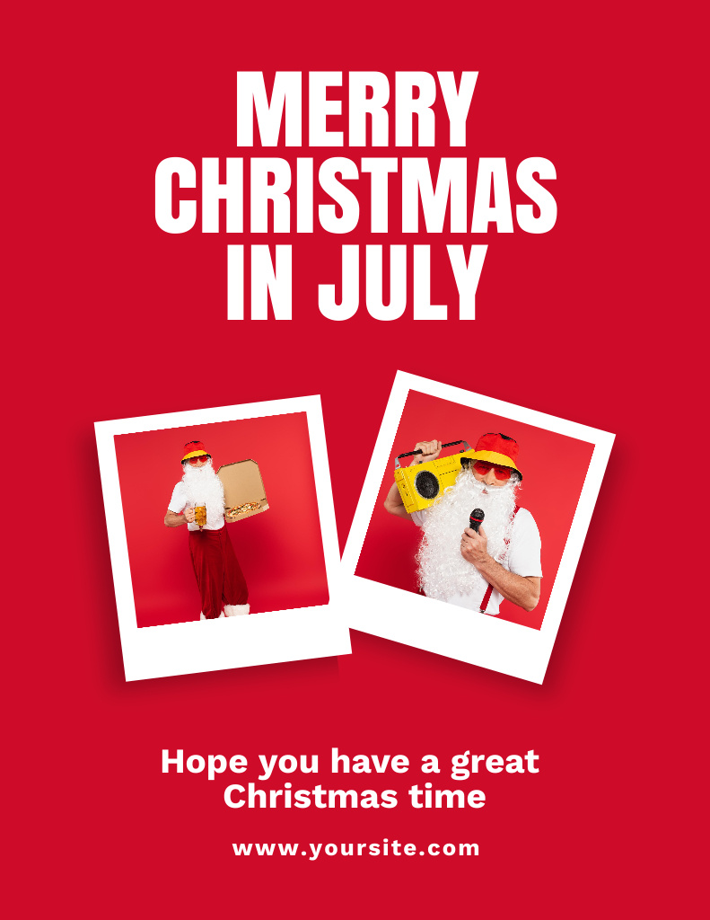 Christmas in July with Merry Santa Claus Online Flyer 8.5" x 11