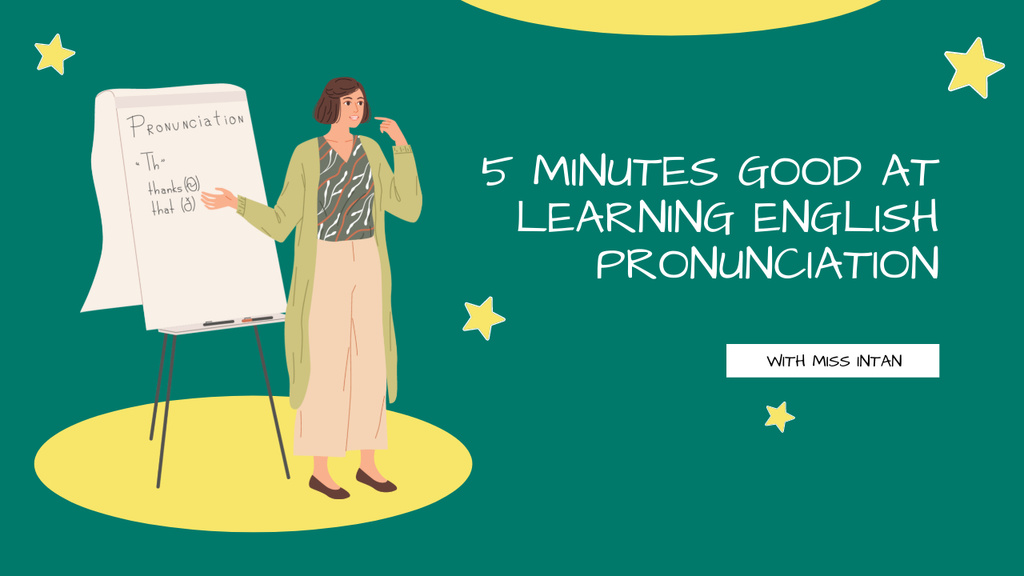 learning English pronunciation Online YouTube Thumbnail Template