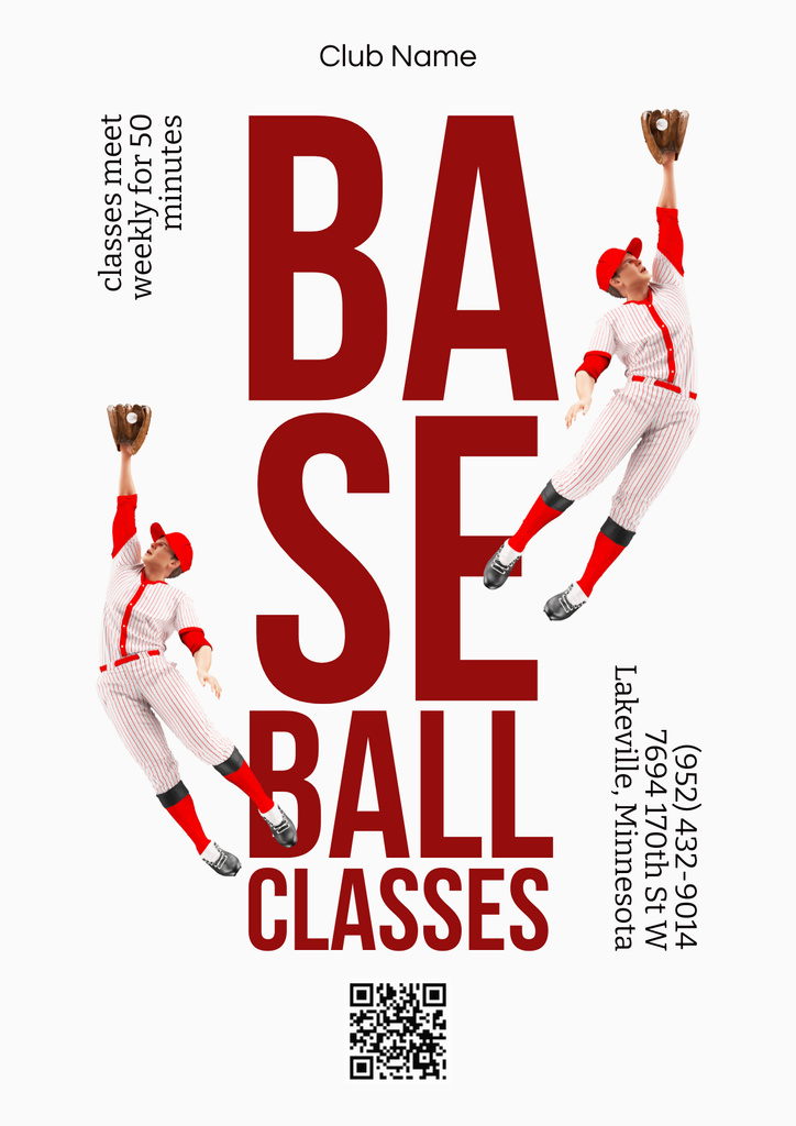Baseball Classes Advertisement with Professional Players Online Poster
