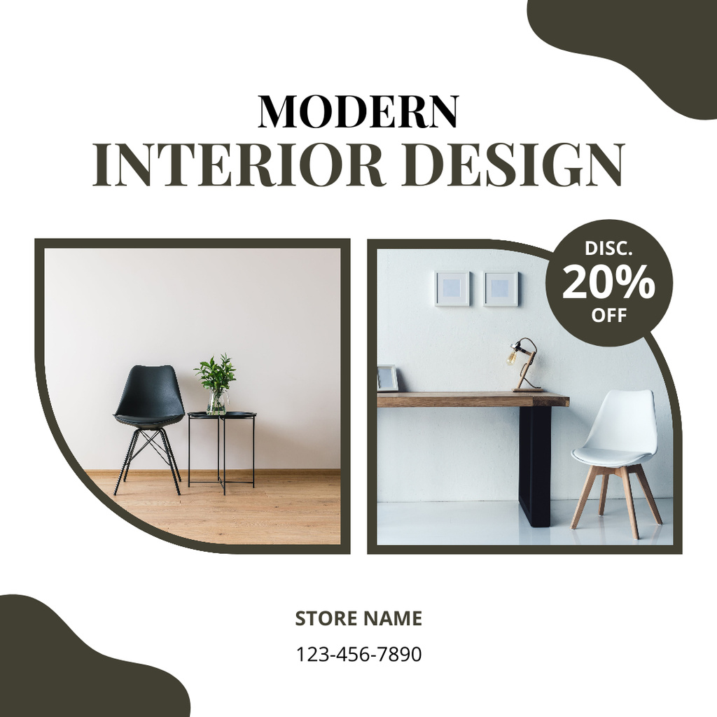 Modern Interior Design Discount Offer Online Instagram Ad Template