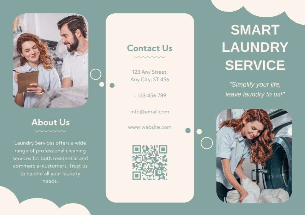 Smart Laundry Service Offer Online Brochure Trifold Template VistaCreate