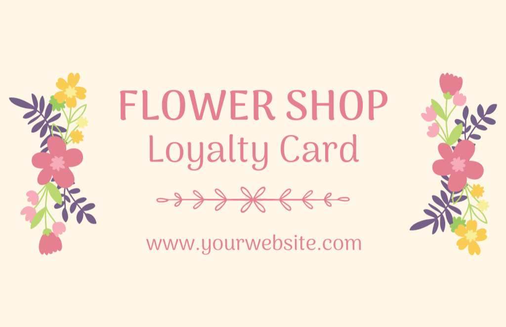 Flower Shop Discount Pastel Online Business Card European Template VistaCreate