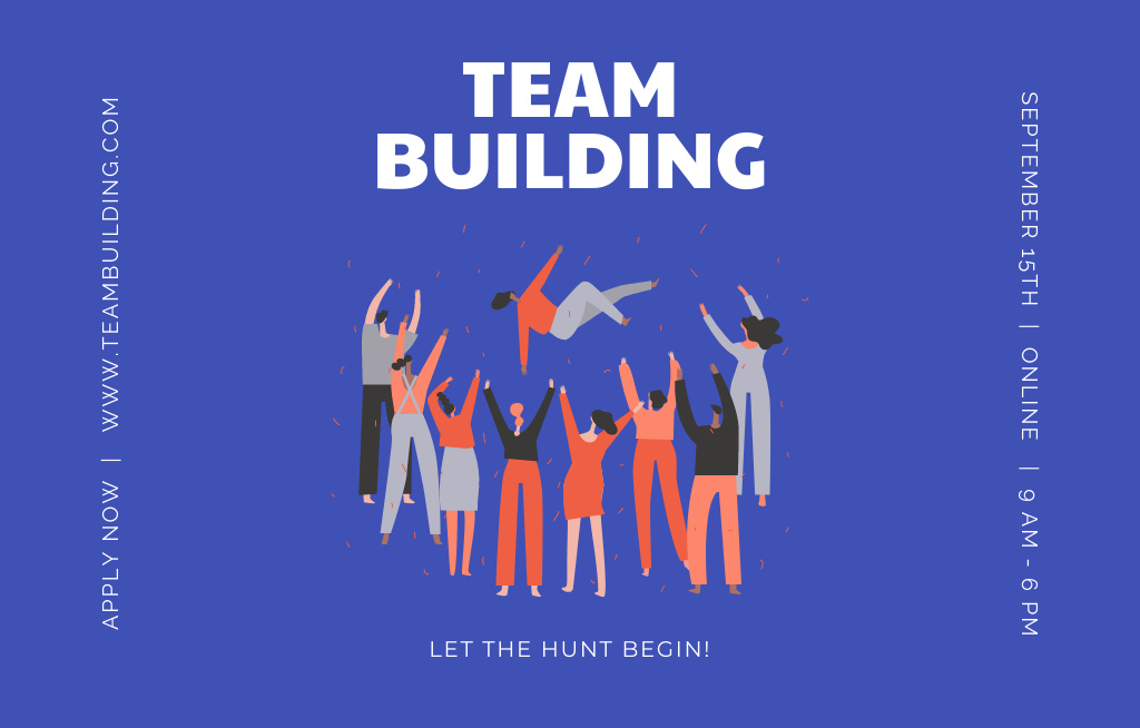 Team Building with Happy Colleagues Online Invitation Template