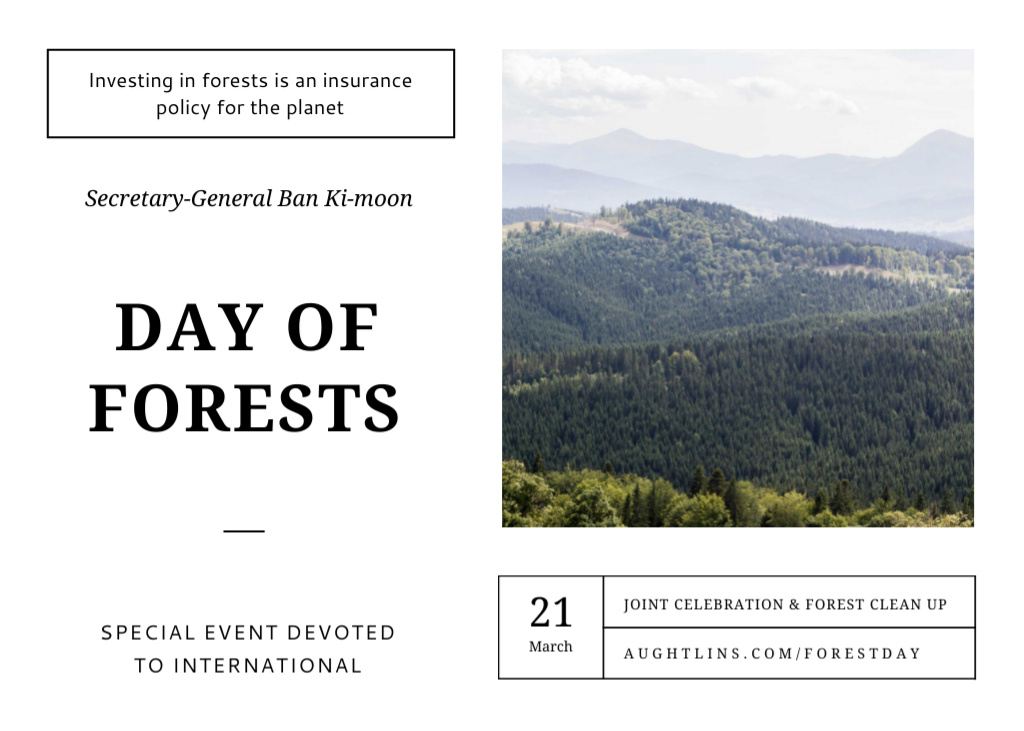 International Day of Forests Event Scenic Mountains Online Postcard 5