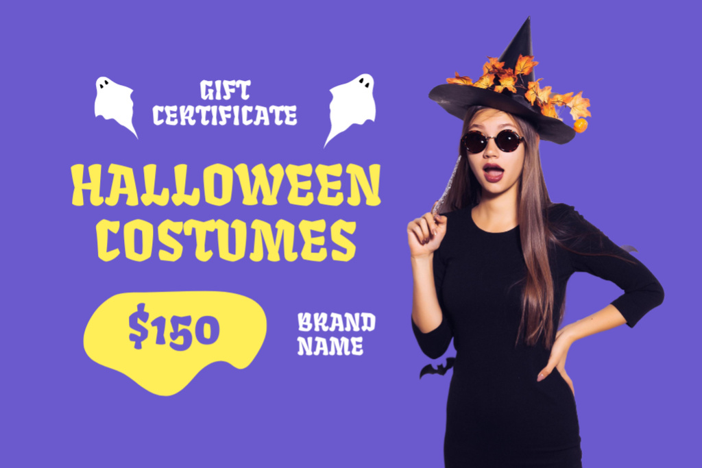 Young Girl in Halloween's Costume Online Gift Certificate Template VistaCreate Young Girl in Halloween's Costume Online Gift Certificate Template VistaCreate