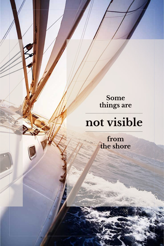 White sailing boat with inspirational quote Online Pinterest Template