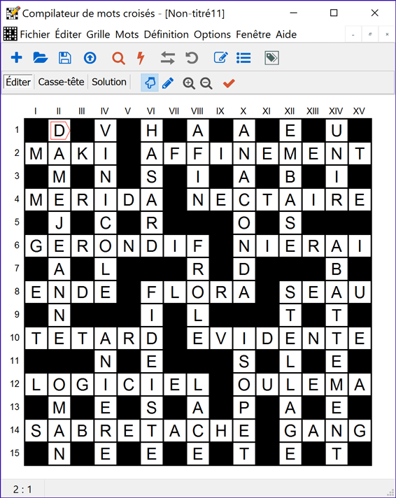 Crossword Compiler Fonctionnalités