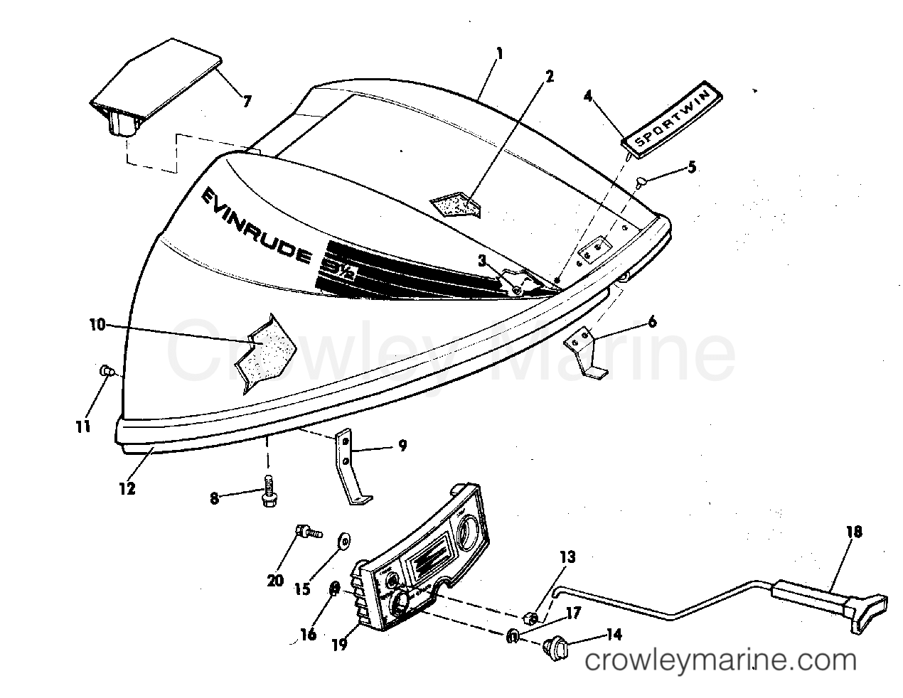 MOTOR COVER 1973 Outboard 9.5 9322B Crowley Marine