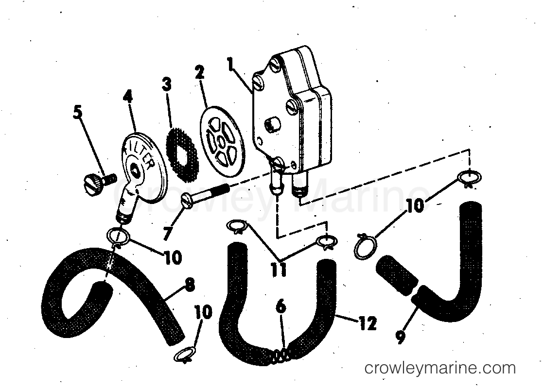 FUEL PUMP 1973 Johnson Outboards 65 65ESL73R Crowley Marine