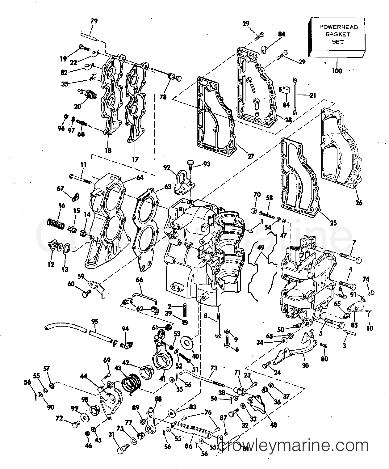 CYLINDER AND CRANKCASE - 1978 Evinrude Outboards 55 55875S | Crowley Marine