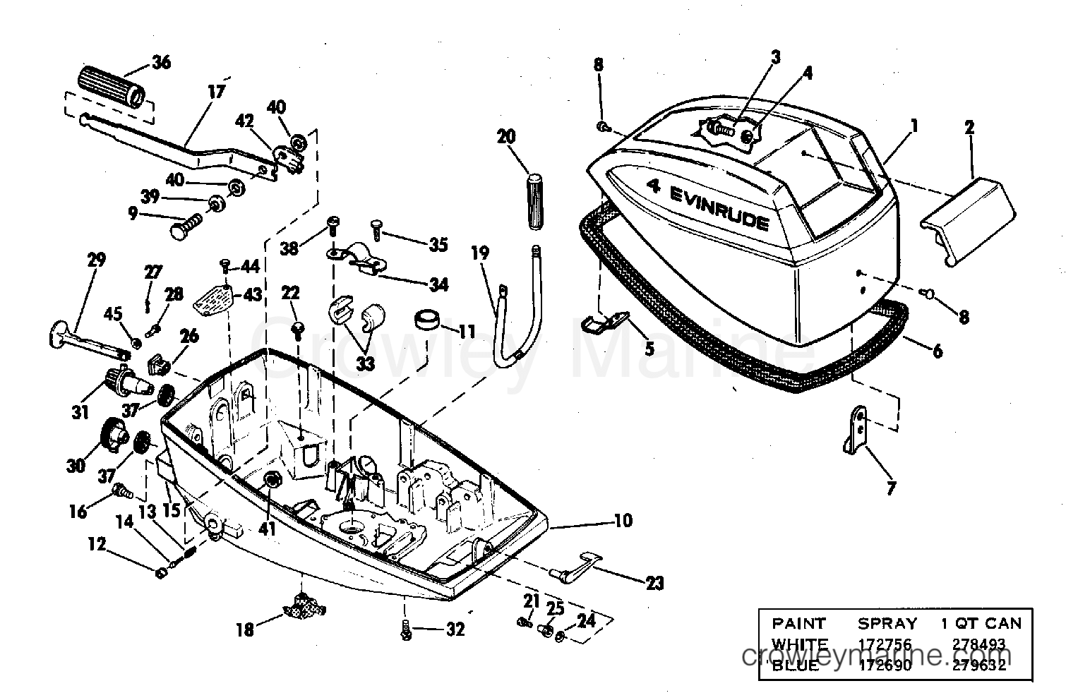 MOTOR COVER 1975 Outboard 4 4506A Crowley Marine