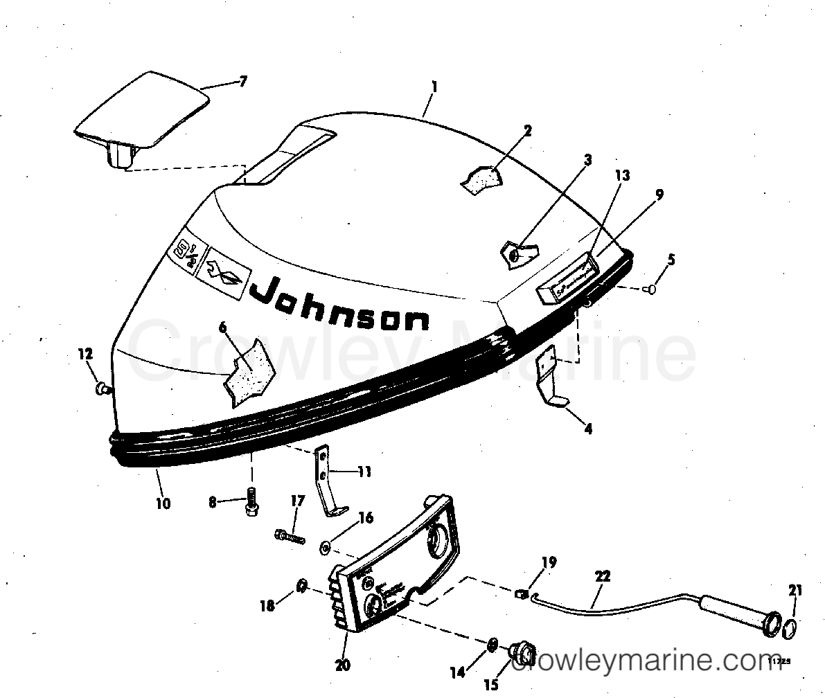 MOTOR COVER 1972 Outboard 9.5 9R72M Crowley Marine