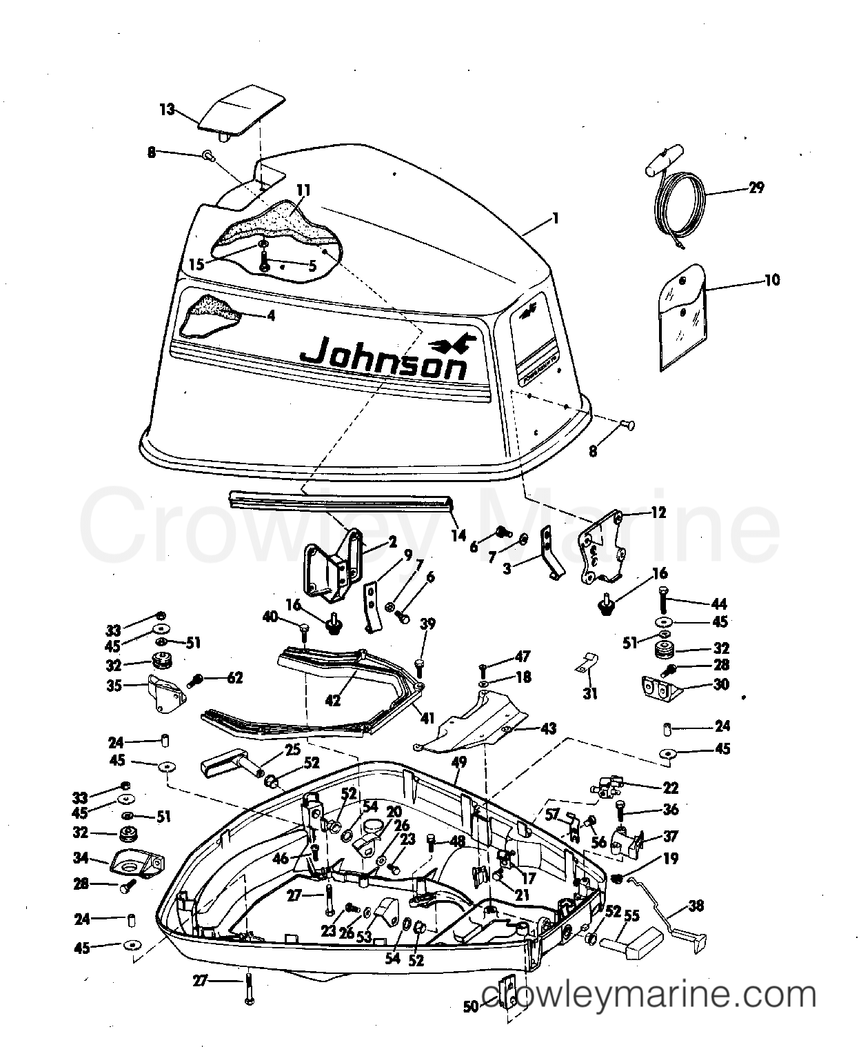 MOTOR COVER 1974 Outboard 115 115ESL74B Crowley Marine