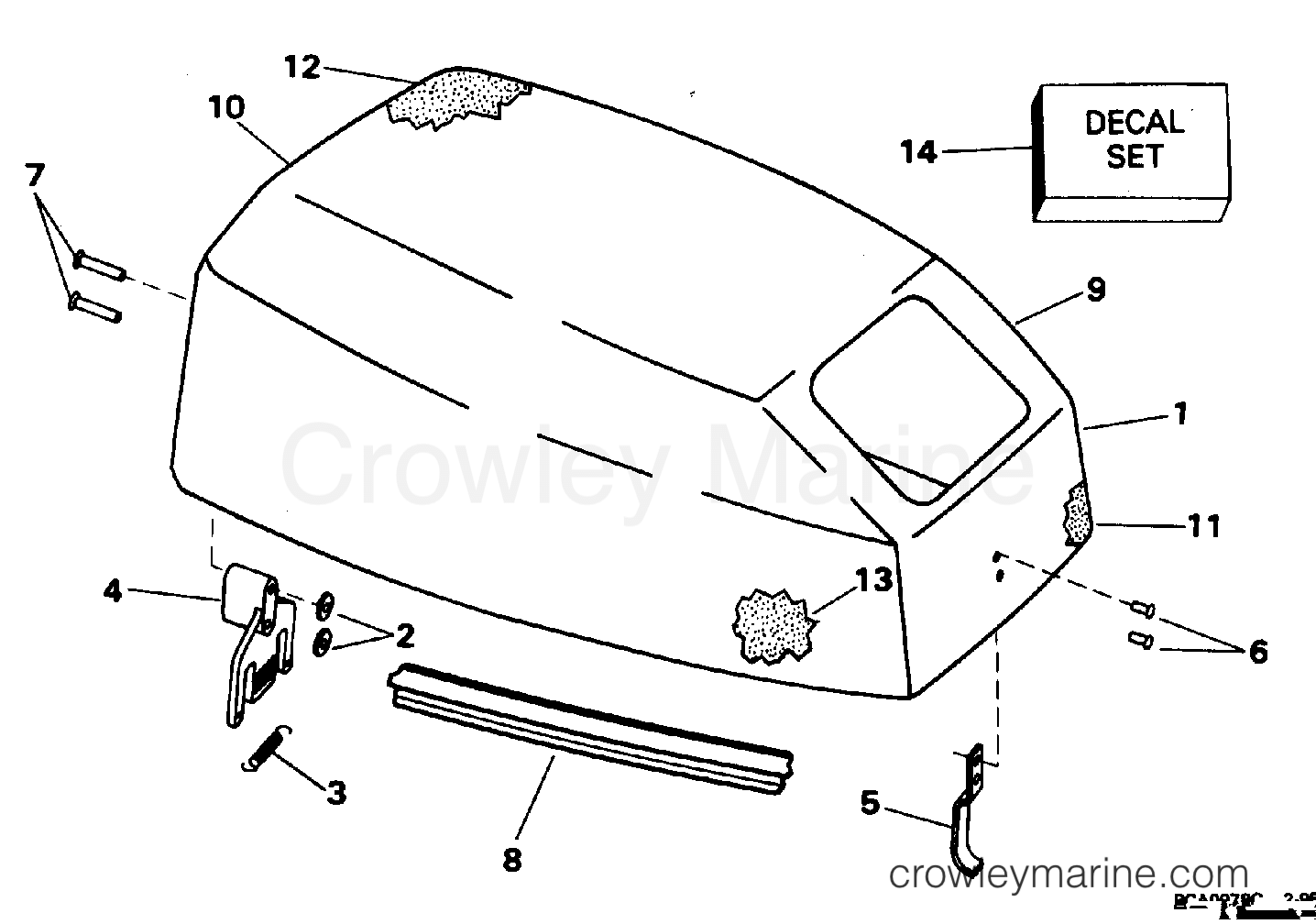 ENGINE COVER - JOHNSON - 1995 Outboard 9.9 J10RELEOE | Crowley Marine