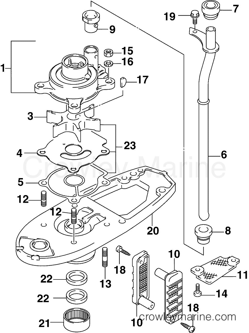 WATER PUMP 2006 Johnson Outboards 40 J40PL4SDE Crowley Marine