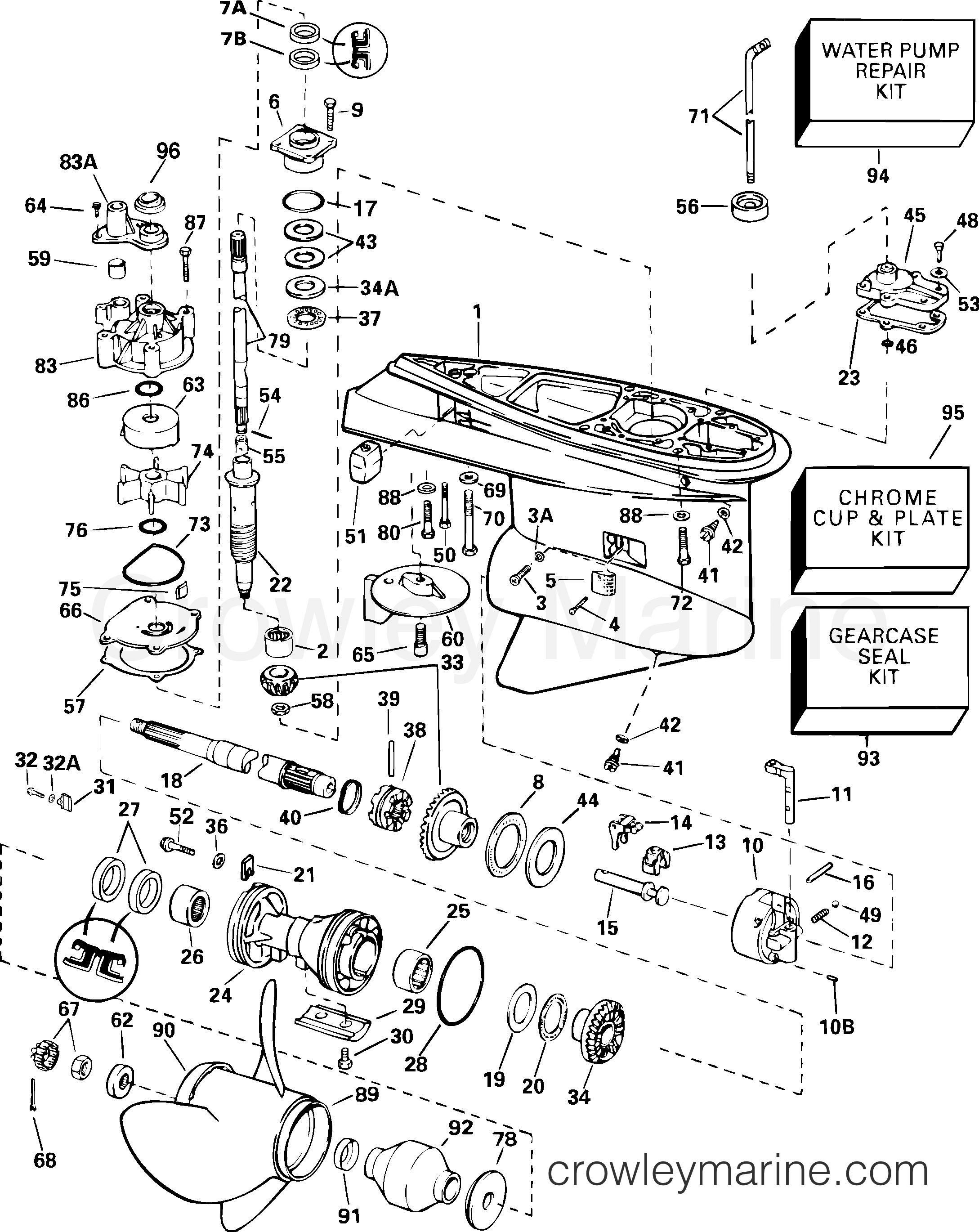 GEARCASE - PL - GL MODELS - 2004 Outboard 150 J150GLSRM | Crowley Marine