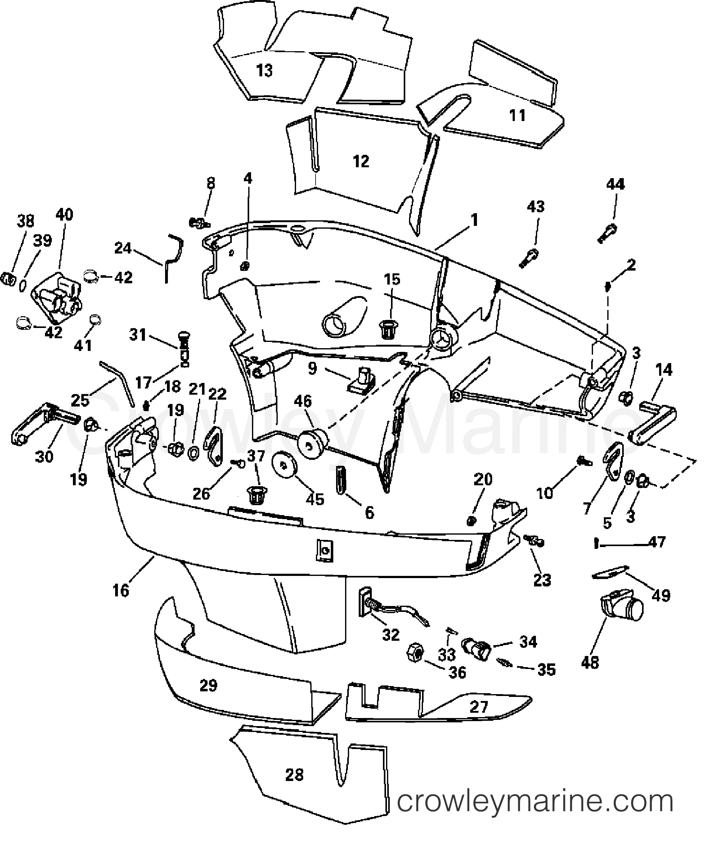 LOWER ENGINE COVER 2003 Outboard 200 E200FCXSTM Crowley Marine