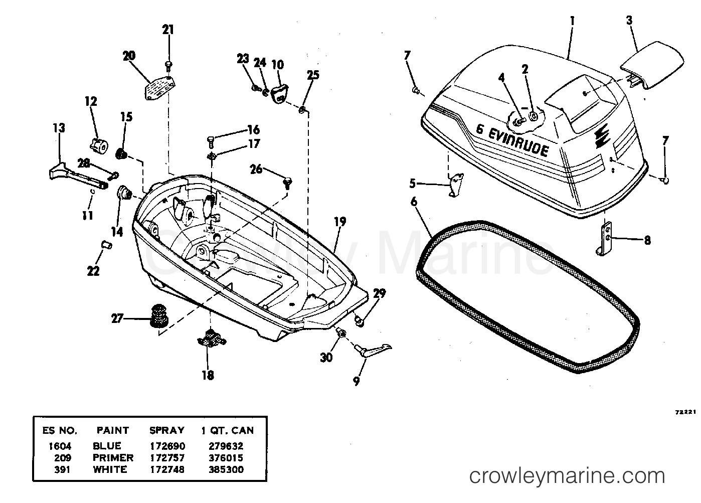 MOTOR COVER 1977 Outboard 6 6704M Crowley Marine