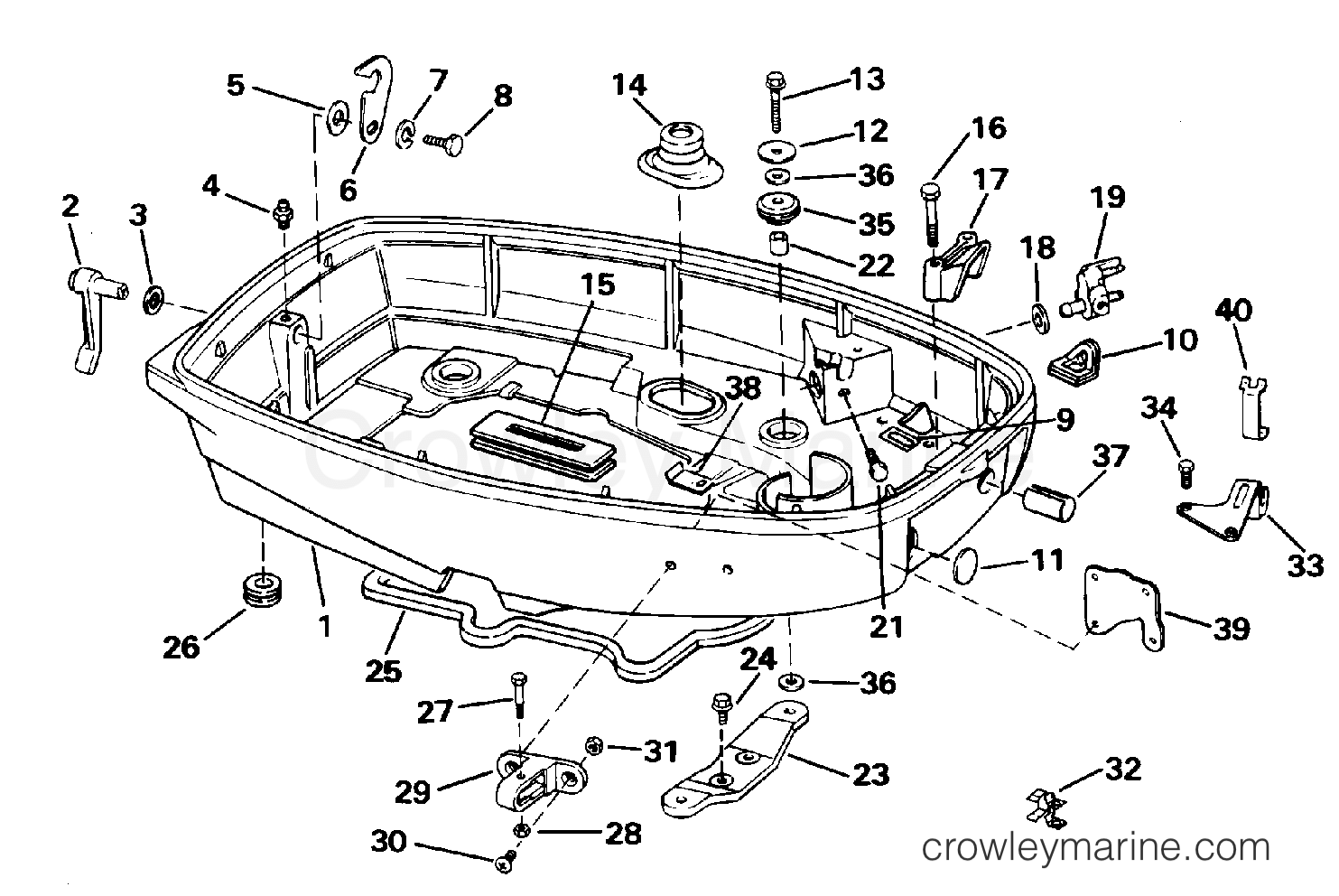 LOWER ENGINE COVER 1995 Outboard 20 E20EEOR Crowley Marine