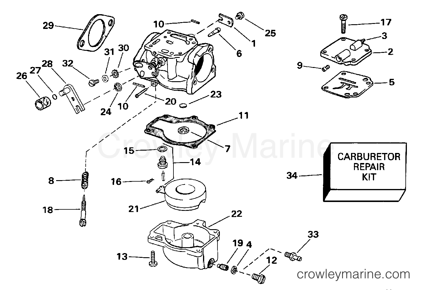 CARBURETOR - 1998 Outboard 50 X50ESLECC | Crowley Marine