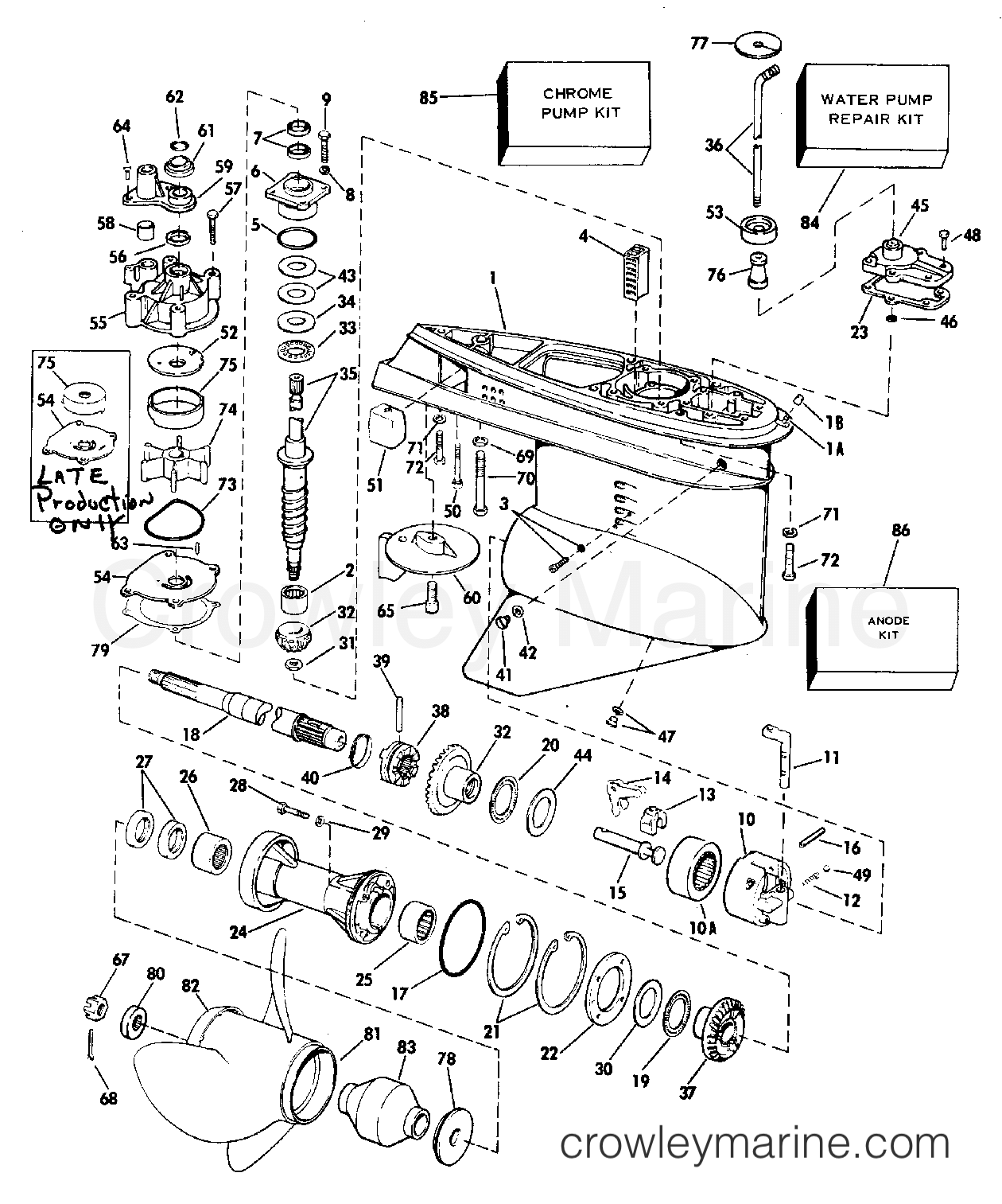 GEARCASE - 1982 Evinrude Outboards 200 E200TRXCNE | Crowley Marine