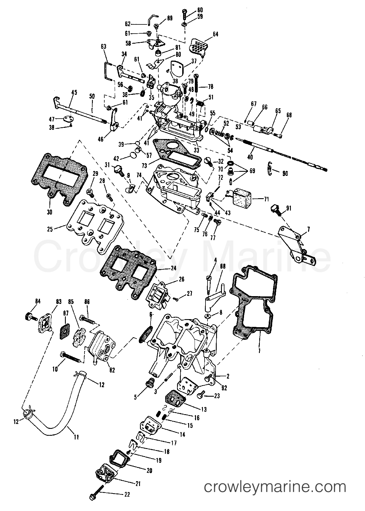 CARBURETOR GROUP - 1969 Evinrude Outboards 9.5 9922S | Crowley Marine