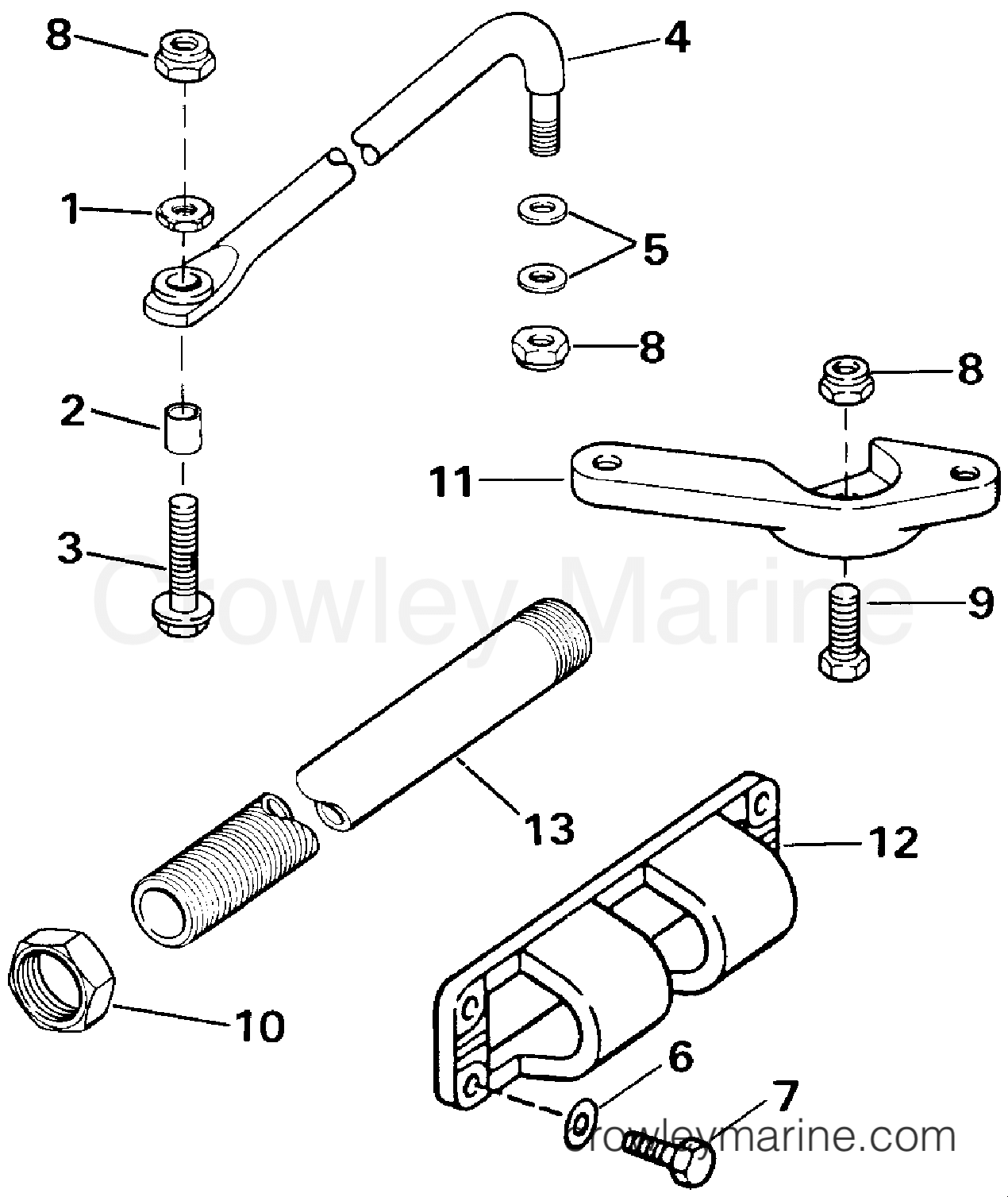 DUAL CABLE CONNECTOR KIT OPPOSITE ENTRY V4, V6 MODELS 1990 Rigging