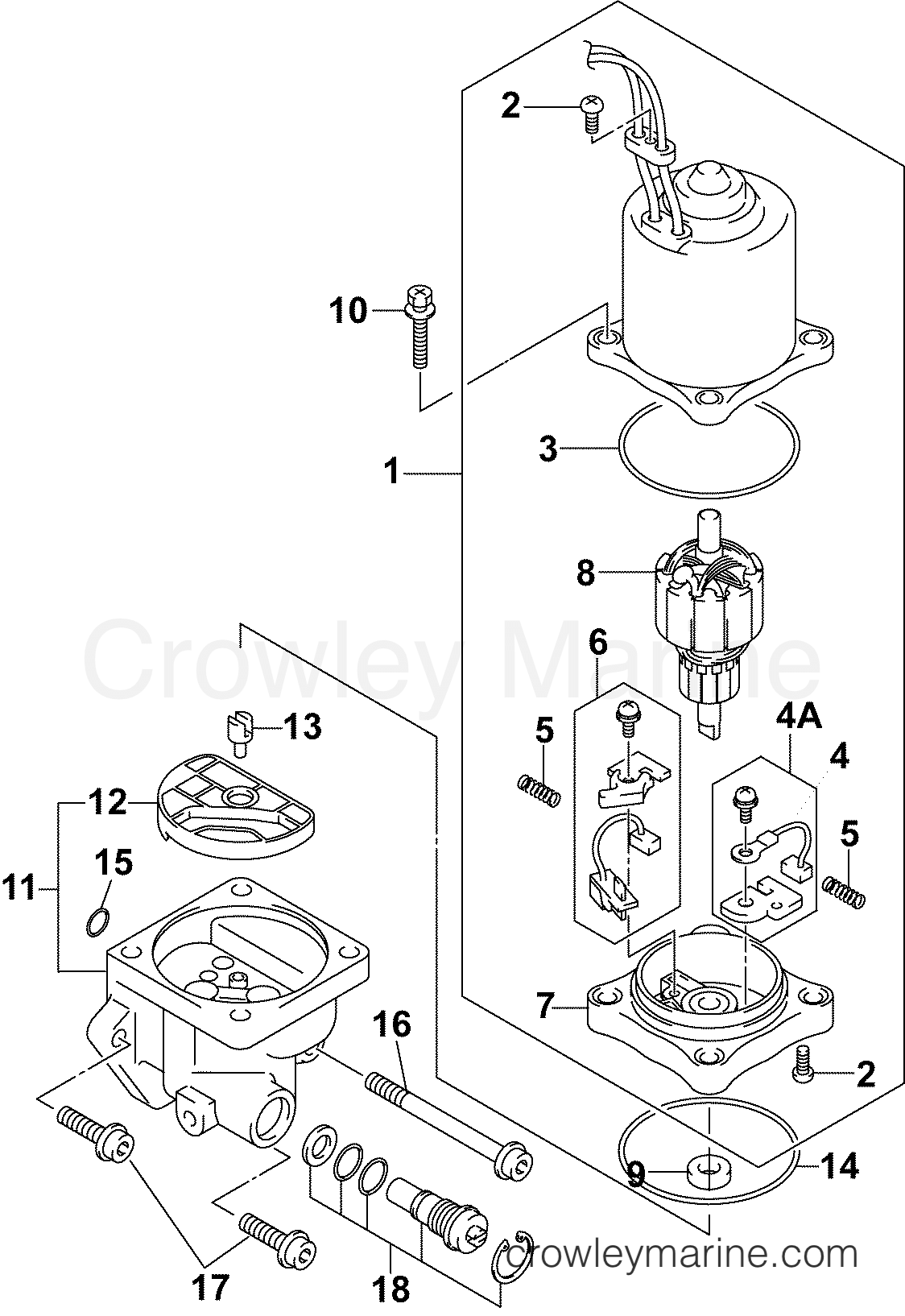 POWER TRIM & TILT ELECTRIC MOTOR 2005 Outboard 140 J140CX4SOR