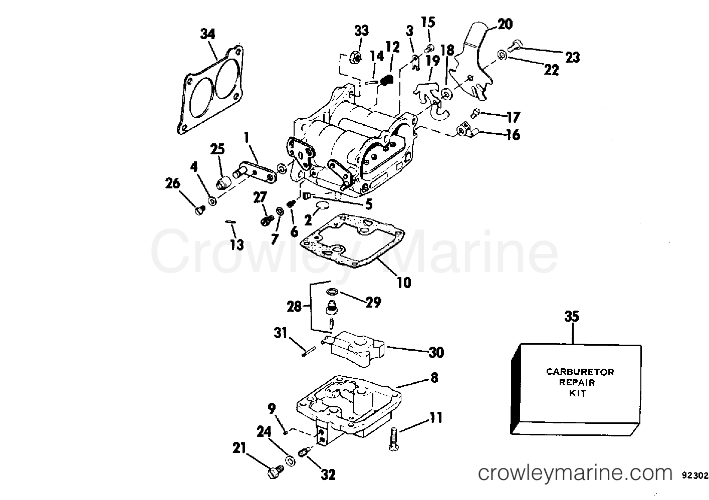 CARBURETOR - 1979 Outboard 85 85999R | Crowley Marine
