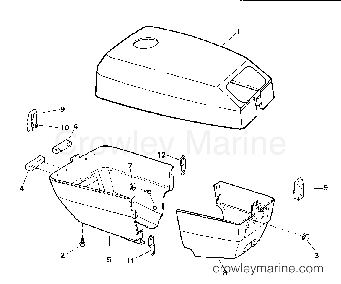 ENGINE COVER 1993 Evinrude Outboards 3 E3RETB Crowley Marine