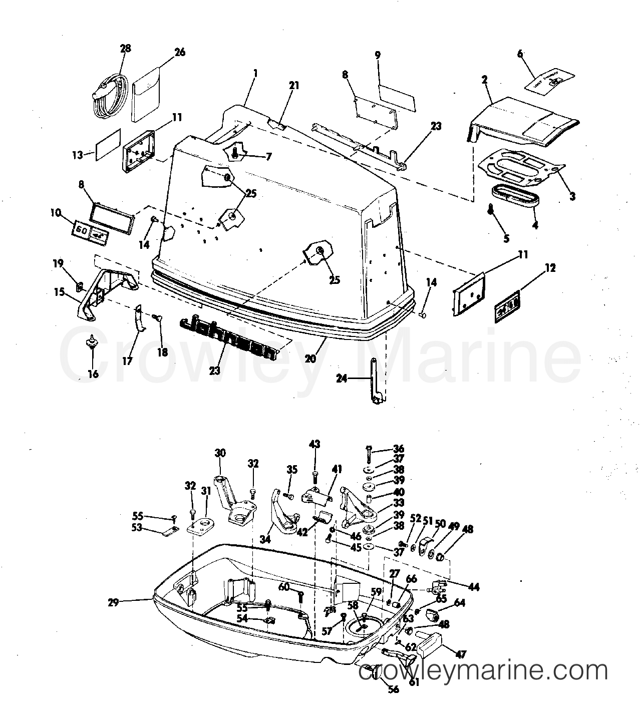 MOTOR COVER 1971 Outboard 60 60ESL71C Crowley Marine