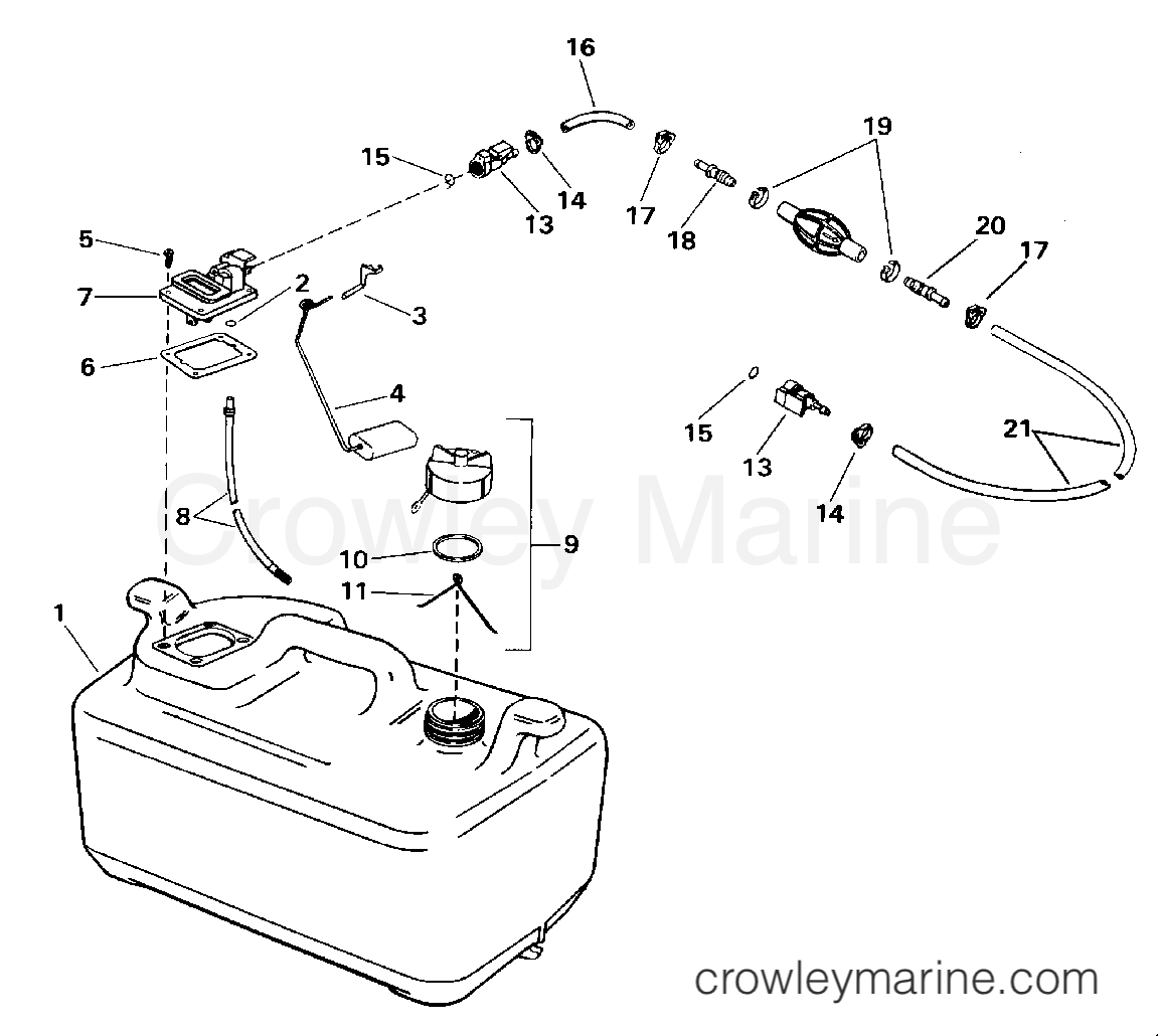 FUEL TANK 1993 Evinrude Outboards 15 E15RETB Crowley Marine