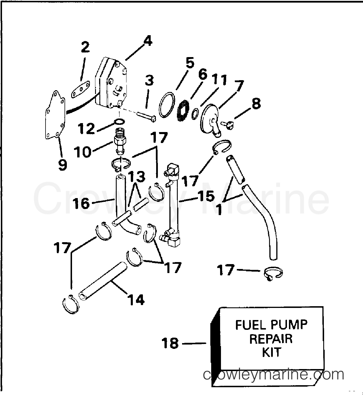 FUEL PUMP - 1994 Outboard 112 XE112TSLERS | Crowley Marine
