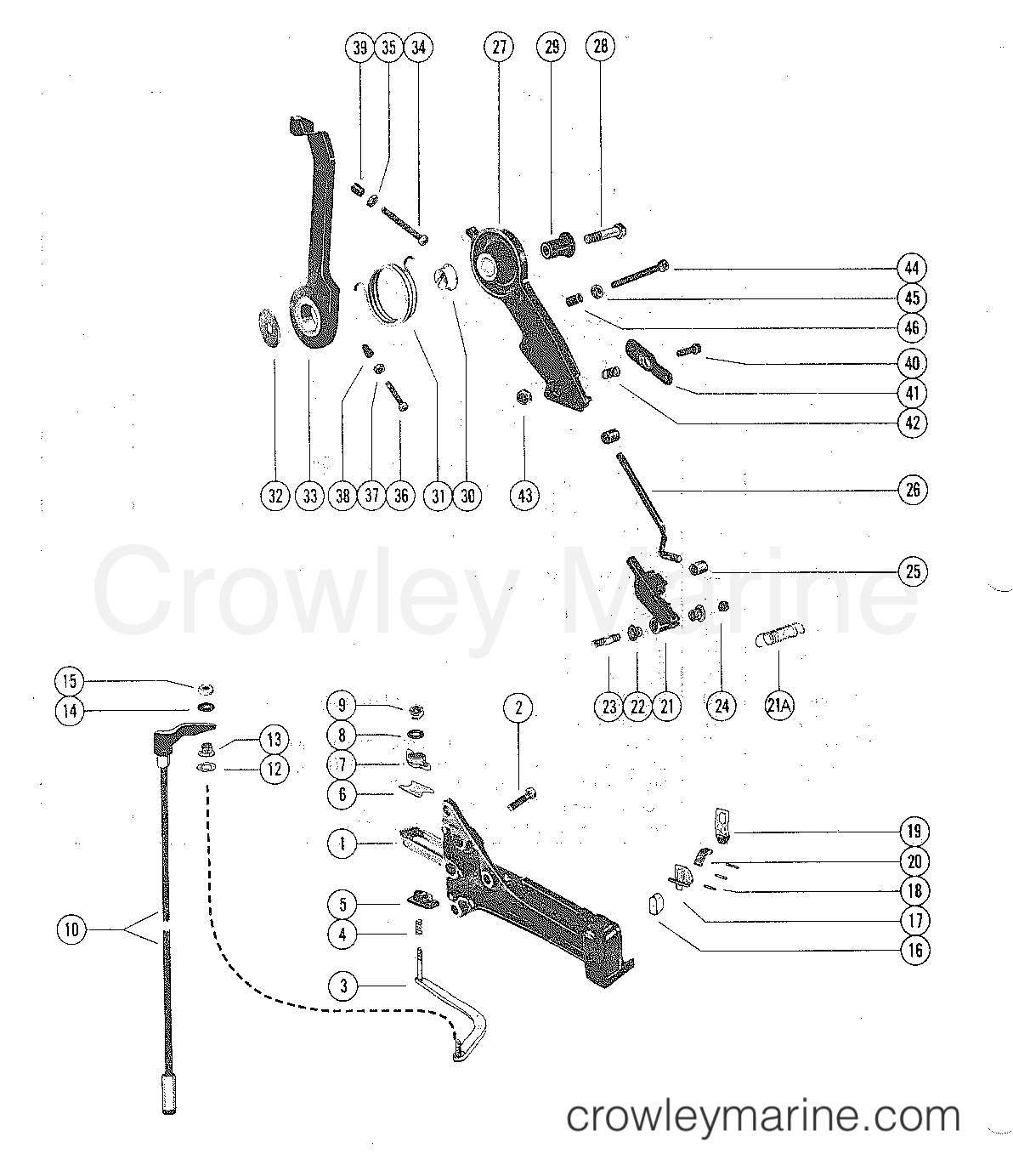 THROTTLE LEVER AND SHIFT SHAFT 1980 Outboard 225 [ELPT] 1225620