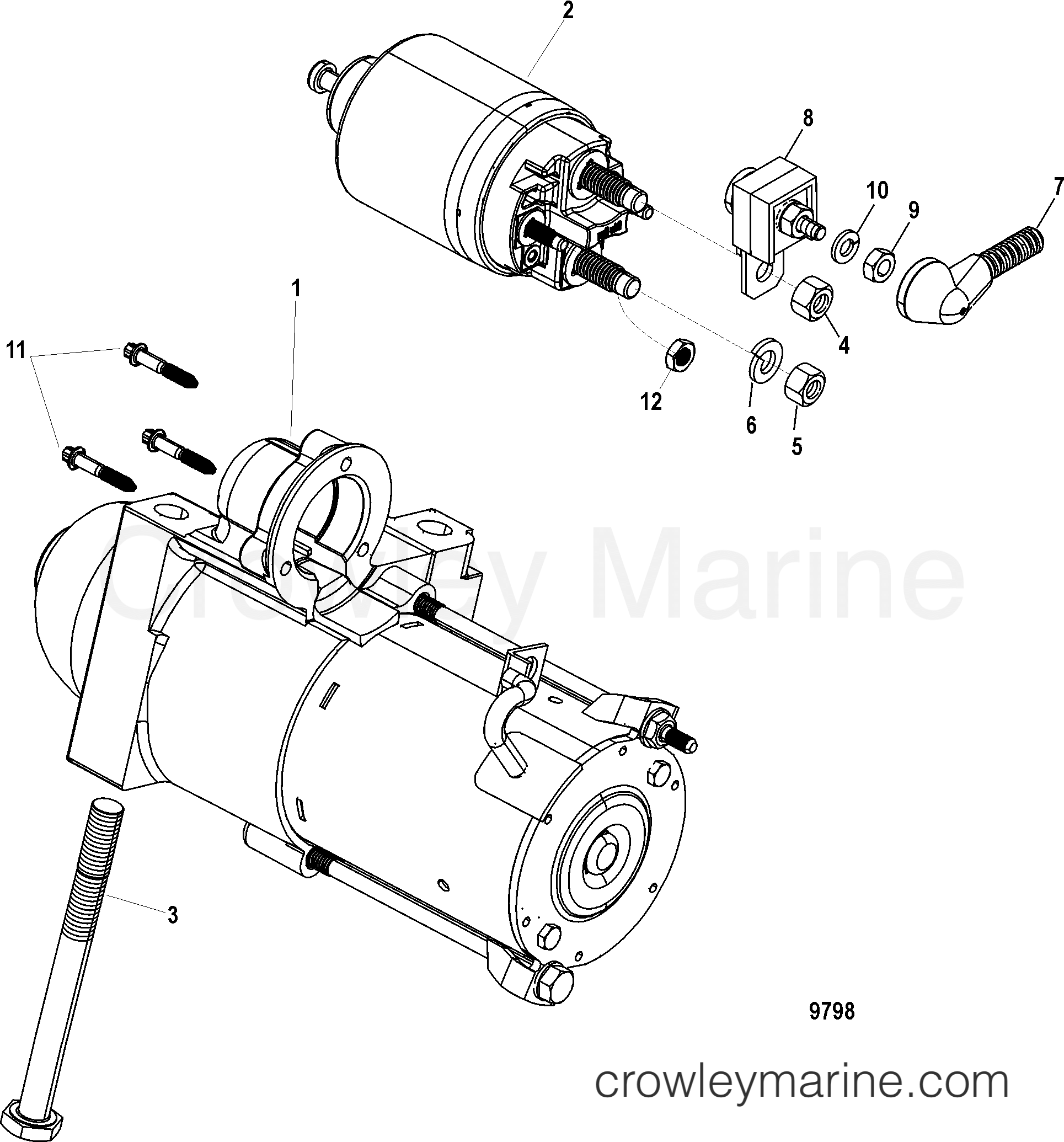 STARTER MOTOR 1998 Inboard Engine 5.7L [CARB SKI] 30570011S Crowley