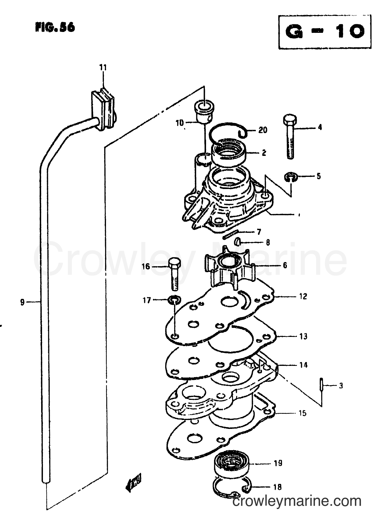 WATER PUMP - 1977 Two-Stroke Outboard 2 DT2 | Crowley Marine