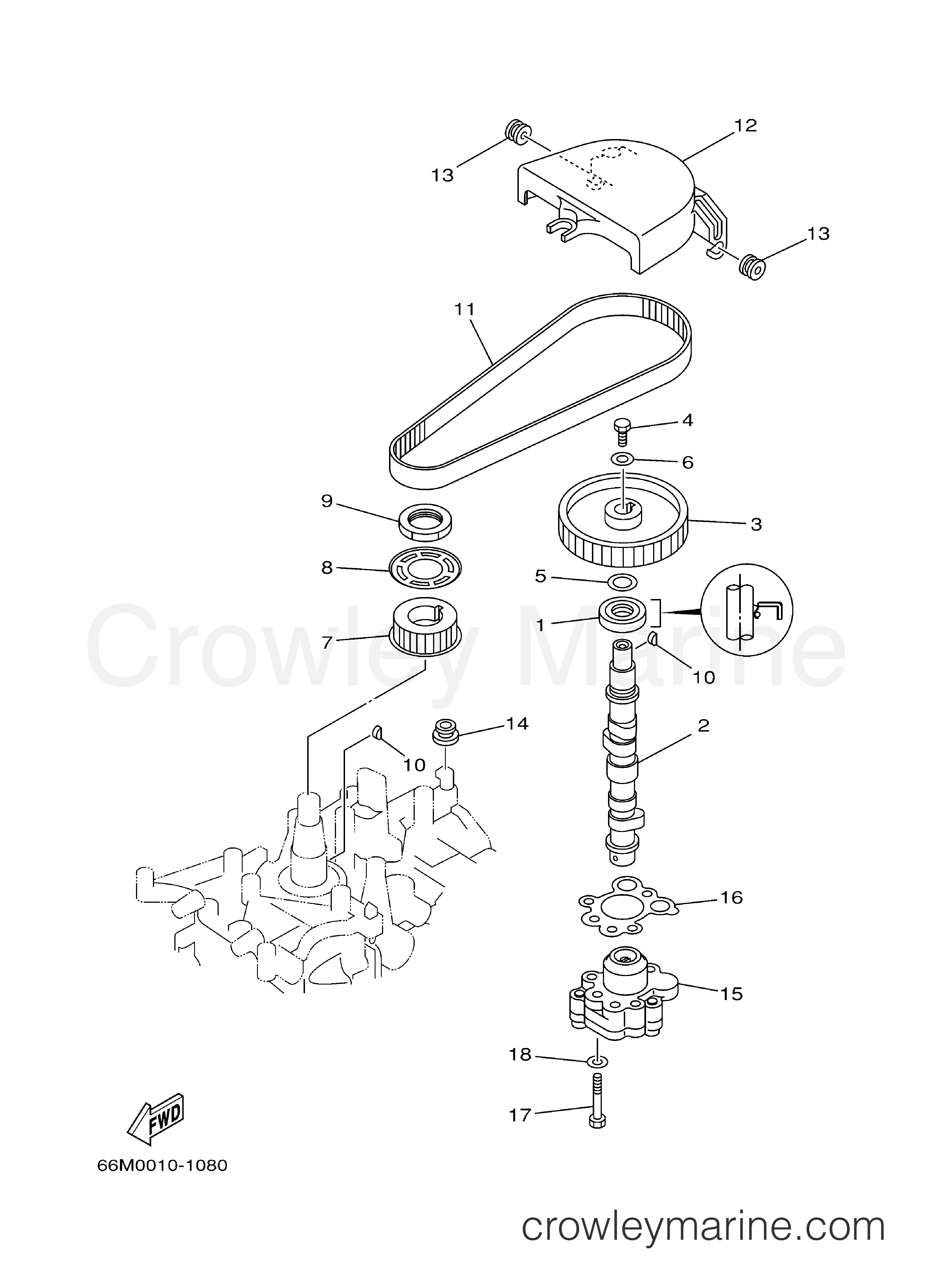 OIL PUMP 2001 Yamaha Outboard 15hp F15MLHZ Crowley Marine