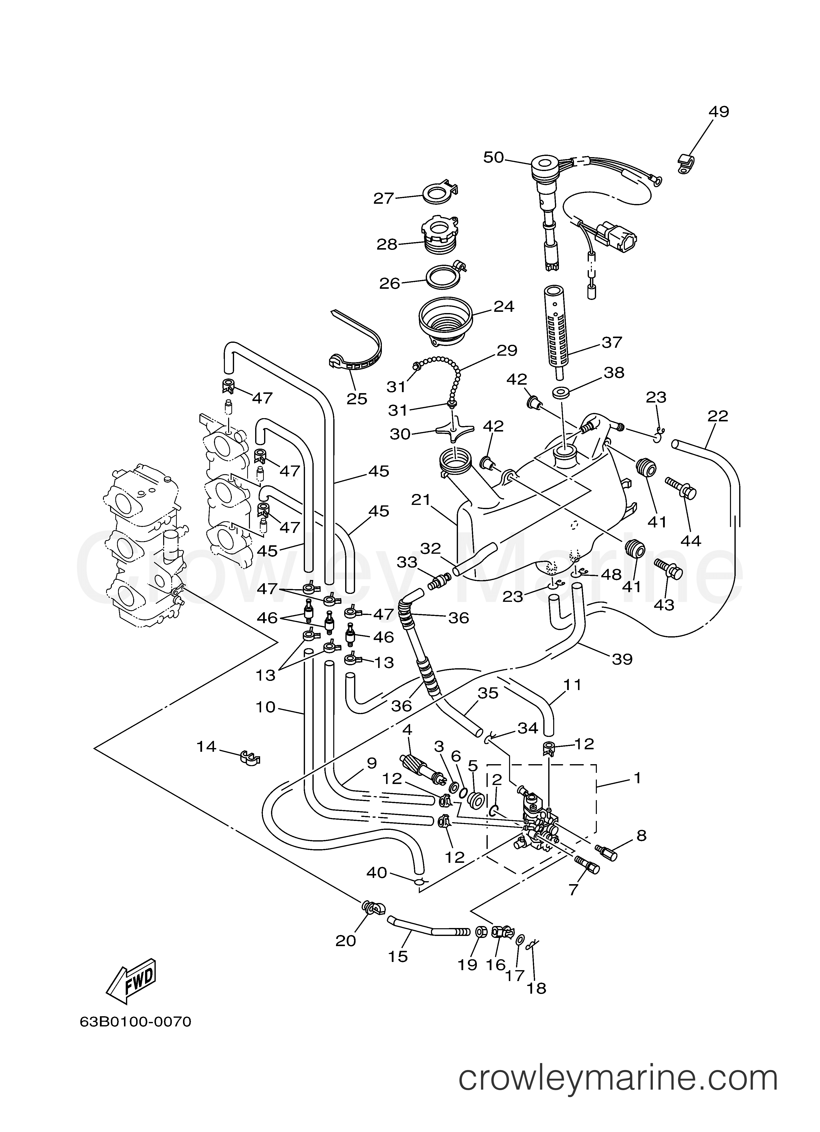OIL PUMP 2008 Yamaha Outboard 50hp 50TLR Crowley Marine