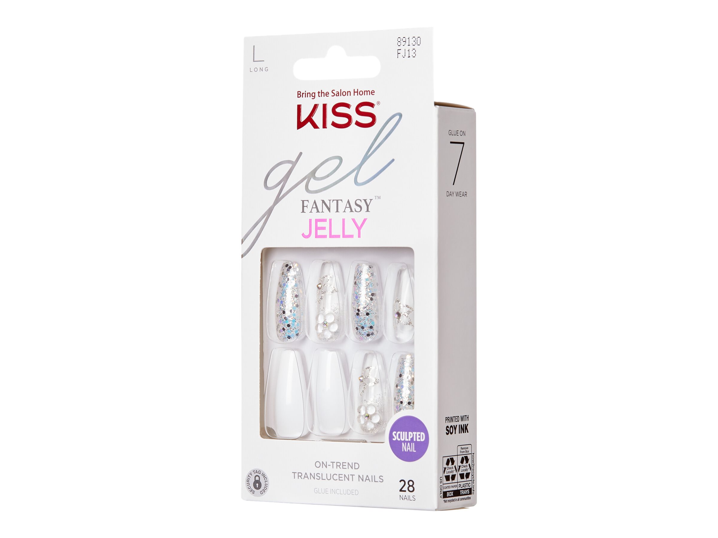 Kiss gel FANTASY Jelly Sculpted Nail Set Long Sweet Jelly 28's