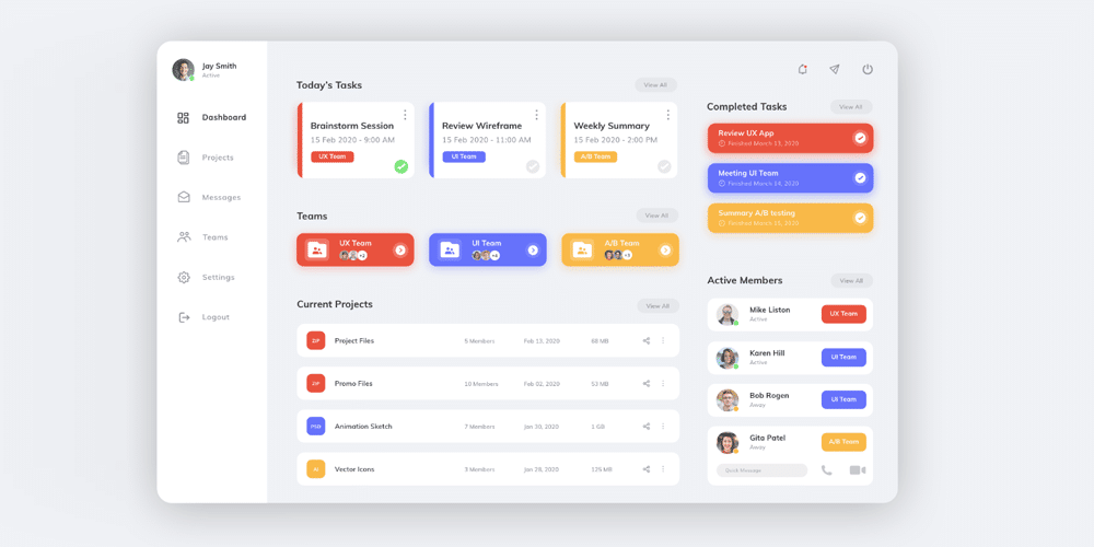 Free Dashboard UI Design PSD Css Author