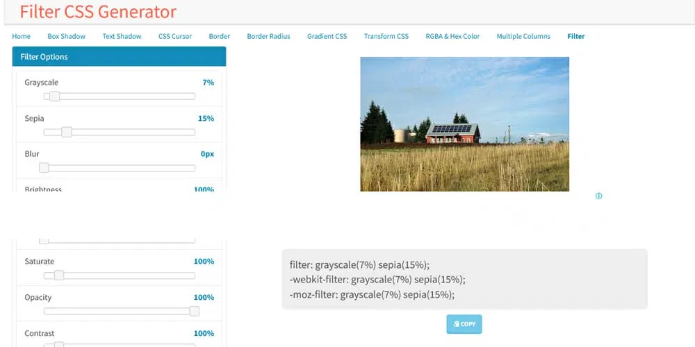 CSS Filter Generators & Libraries » CSS Author