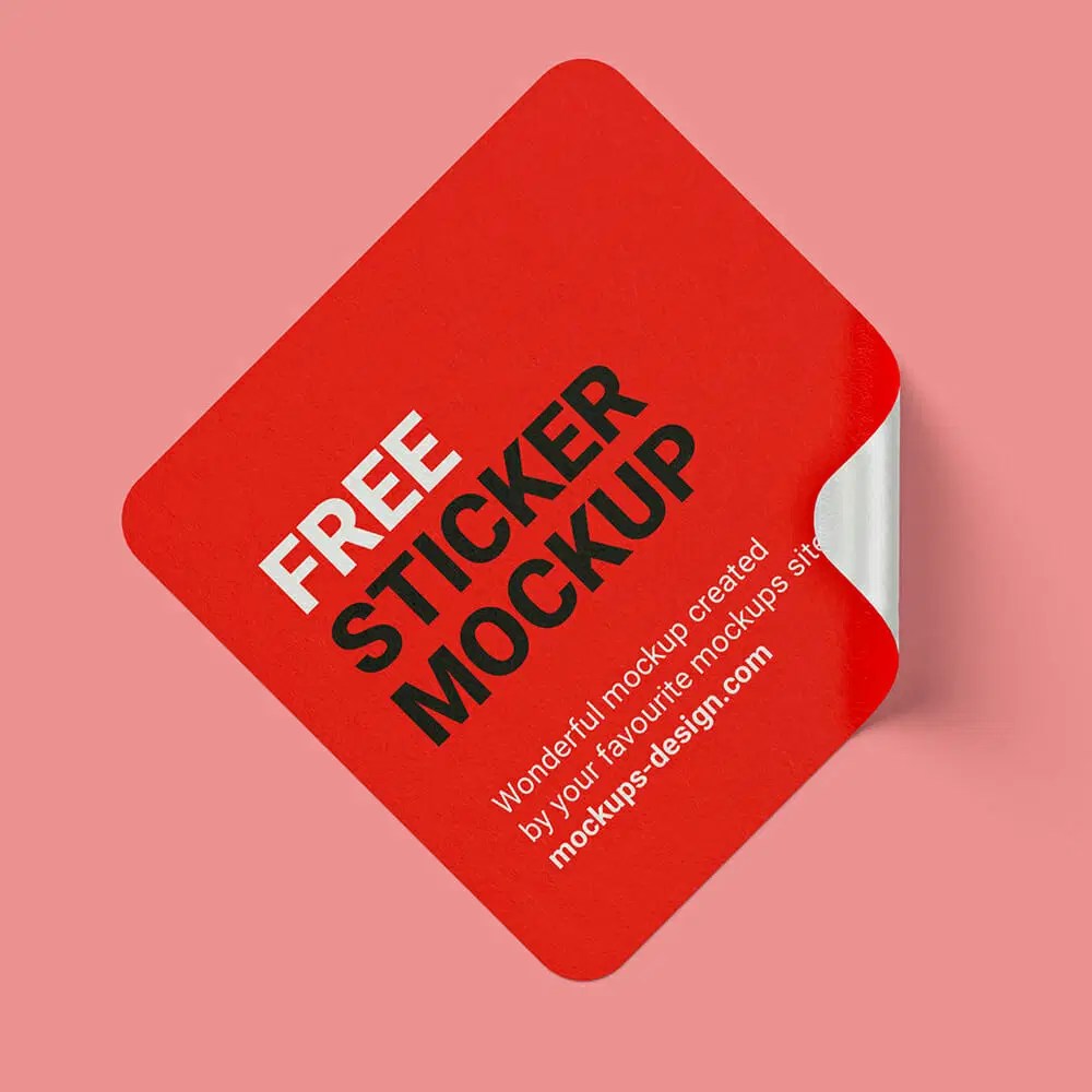 Free Square Sticker Mockup » CSS Author