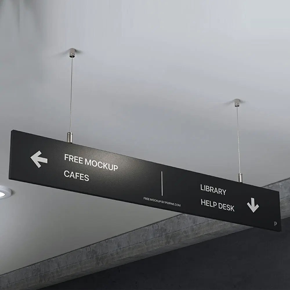 Free Hanging Direction Sign Mockup » CSS Author