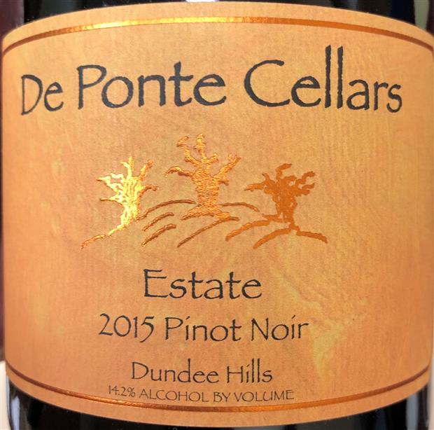 2015 De Ponte Cellars Pinot Noir Estate, USA, Oregon, Willamette Valley