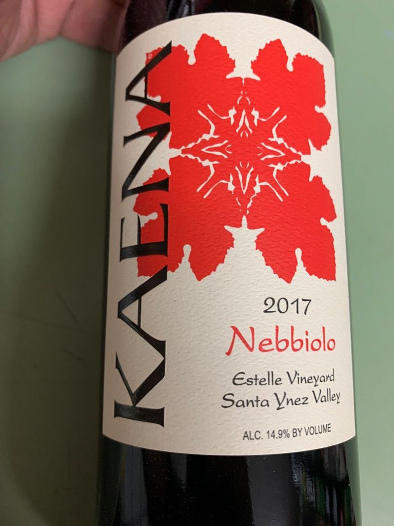 2017 Kaena Nebbiolo Estelle Vineyard, USA, California, Central Coast