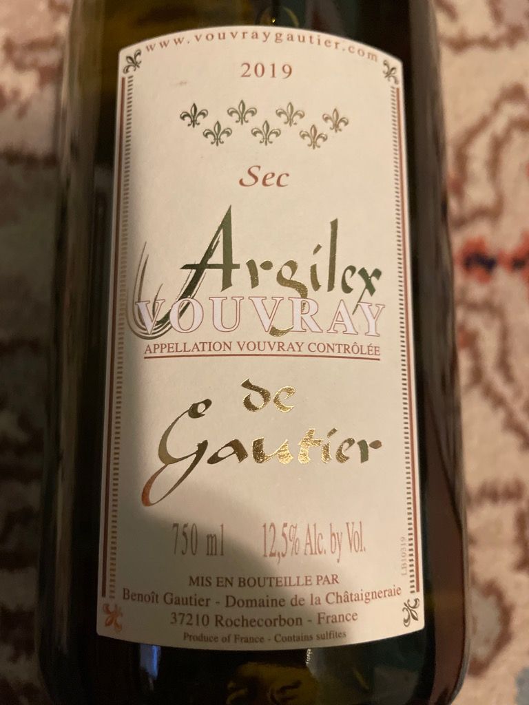 2019 Benoit Gautier Vouvray Argilex, France, Loire Valley, Touraine