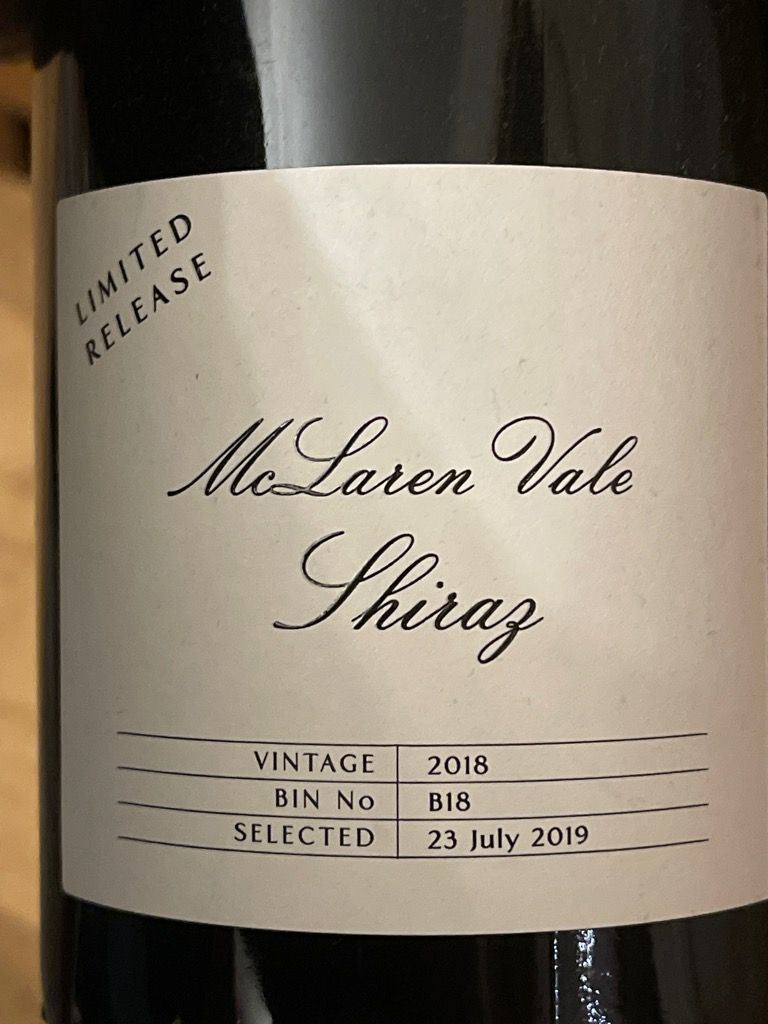 2018 Direct Wines Shiraz Limited Release Bin B18 McLaren Vale