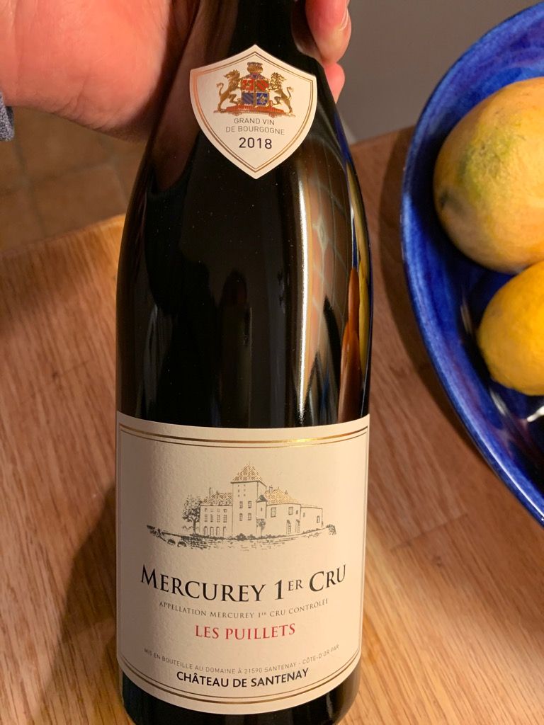 Mercurey Chateau De Santenay 2018 2018 Château de Santenay Mercurey 1er Cru Les Puillets, France