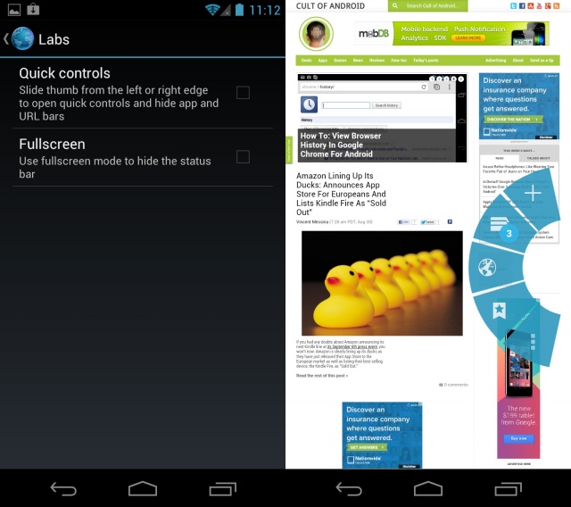 Cult of Android Android 4.0+ Tip Quick Controls And Fullscreen Mode