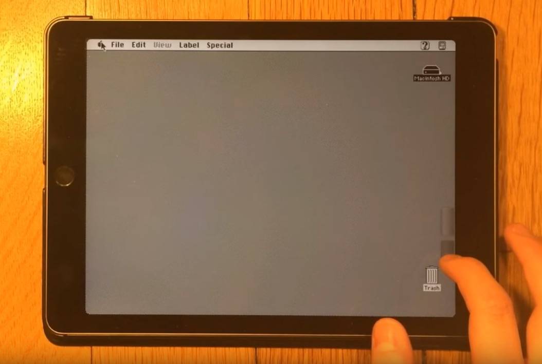 Here's Mac OS 7.5.5 running on an iPad Air 2